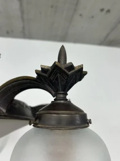 Best Pamono Vintage Cubist Bronze Chandelier, 1930s