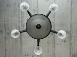 Best Pamono Vintage Cubist Bronze Chandelier, 1930s