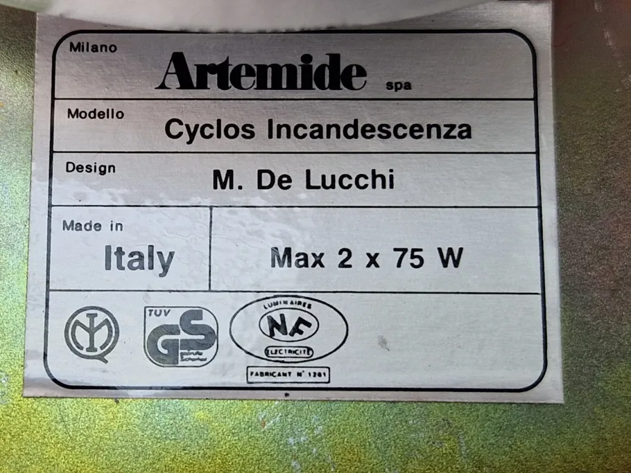 Clearance Pamono Vintage Cyclos Wall Lamp by Michele De Lucchi for Artemide, Italy, 1980s