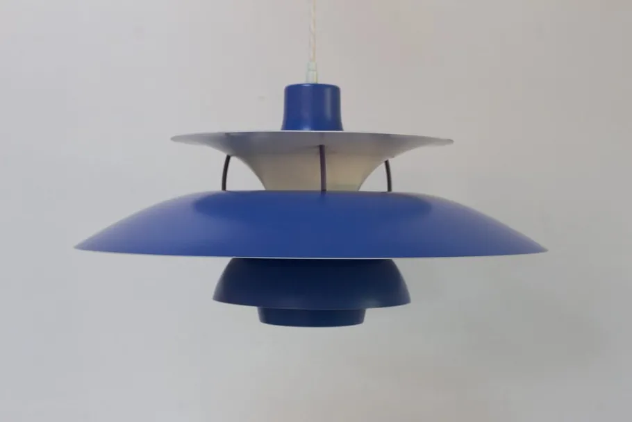 Discount Pamono Vintage Danish Blue Ceiling Pendant PH5 by Poul Henningsen for Louis Poulsen, 1960s