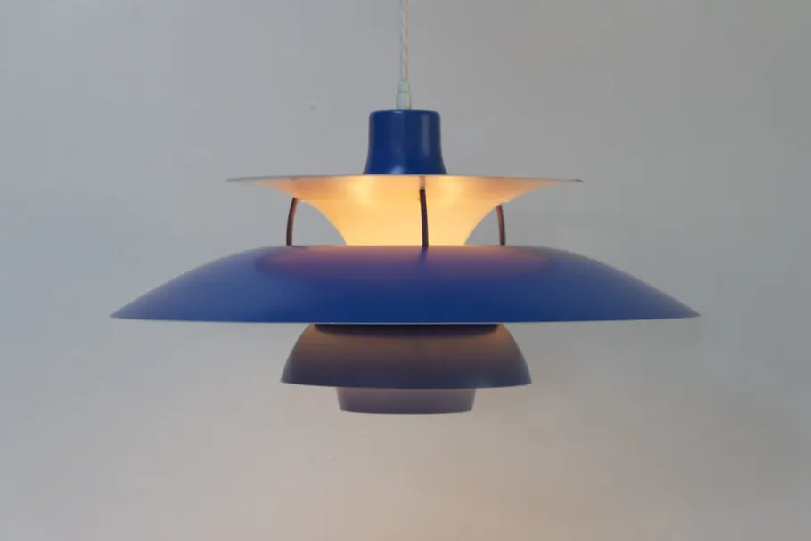 Discount Pamono Vintage Danish Blue Ceiling Pendant PH5 by Poul Henningsen for Louis Poulsen, 1960s