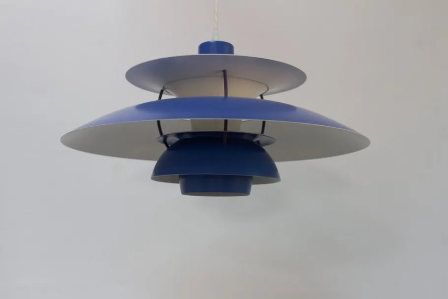 Discount Pamono Vintage Danish Blue Ceiling Pendant PH5 by Poul Henningsen for Louis Poulsen, 1960s