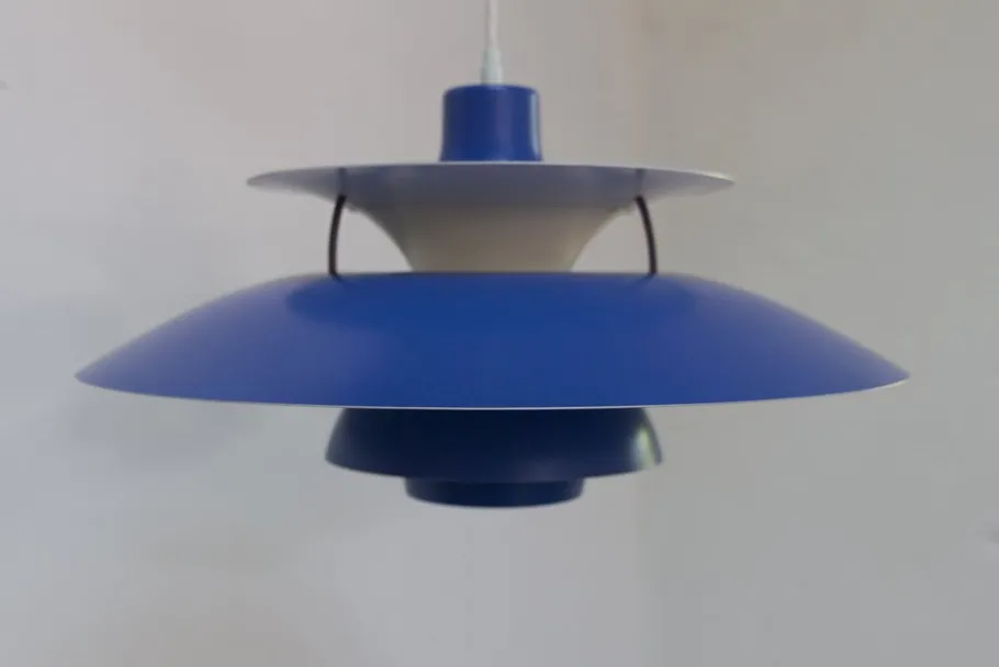 Discount Pamono Vintage Danish Blue Ceiling Pendant PH5 by Poul Henningsen for Louis Poulsen, 1960s