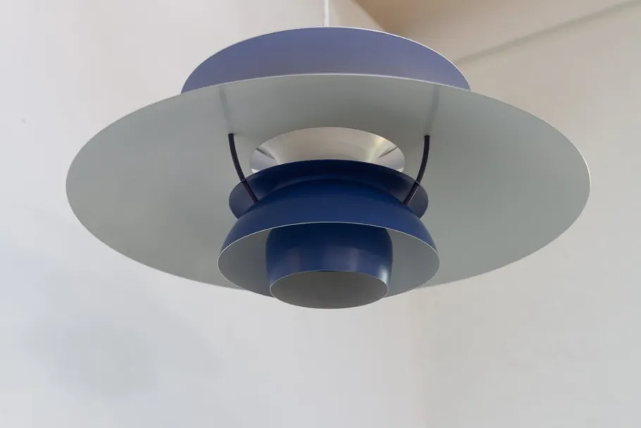 Discount Pamono Vintage Danish Blue Ceiling Pendant PH5 by Poul Henningsen for Louis Poulsen, 1960s