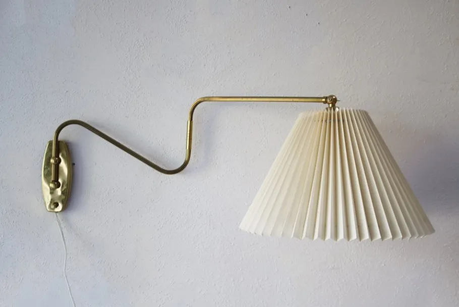 Pamono Vintage Danish Brass Wall Lamp, 1950s