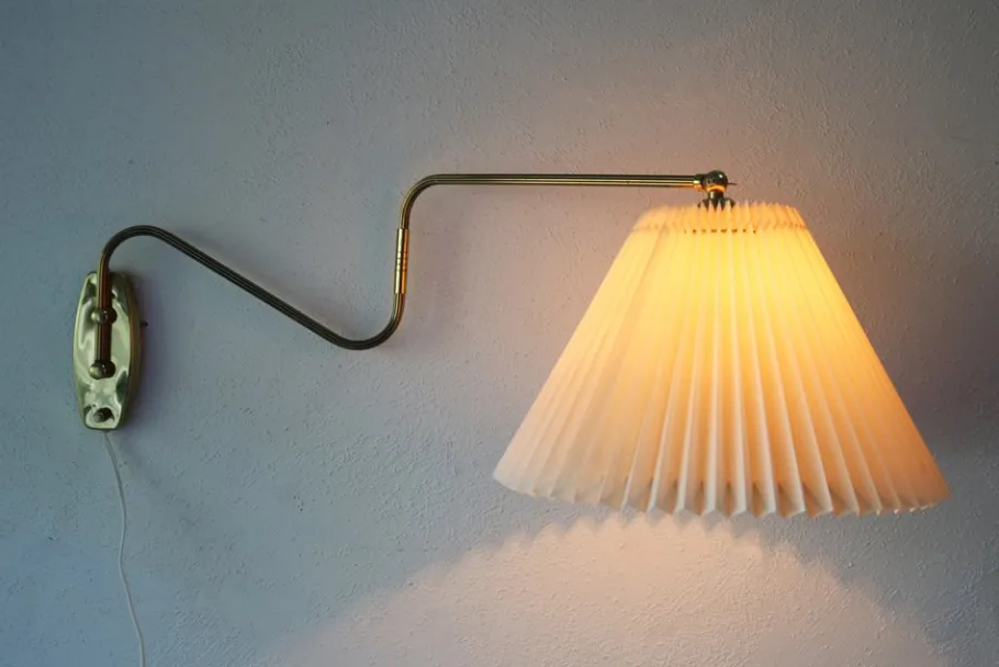 Pamono Vintage Danish Brass Wall Lamp, 1950s