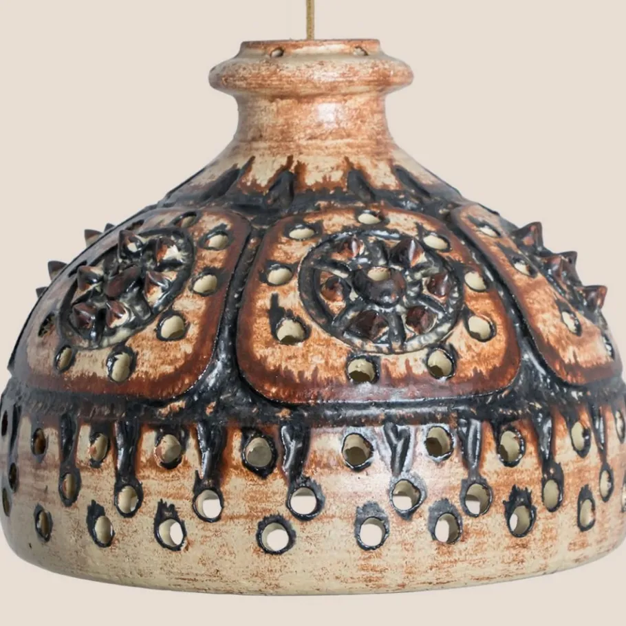 Sale Pamono Vintage Danish Ceramic Pendant with Holes and Spikes, 1960s