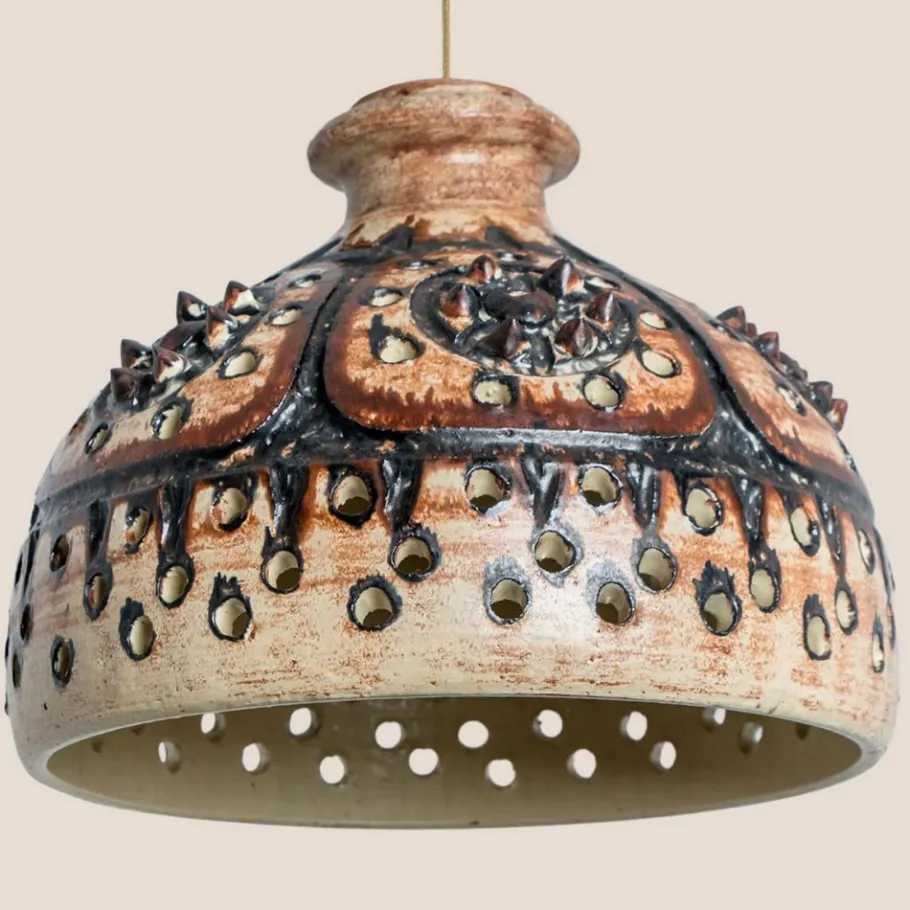 Sale Pamono Vintage Danish Ceramic Pendant with Holes and Spikes, 1960s