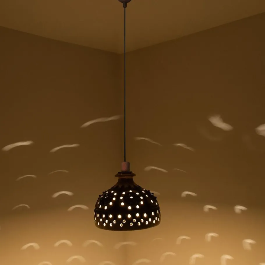 Sale Pamono Vintage Danish Ceramic Pendant with Holes and Spikes, 1960s