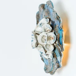 Pamono Vintage Danish Floral Ceramic Wall Light, 1970