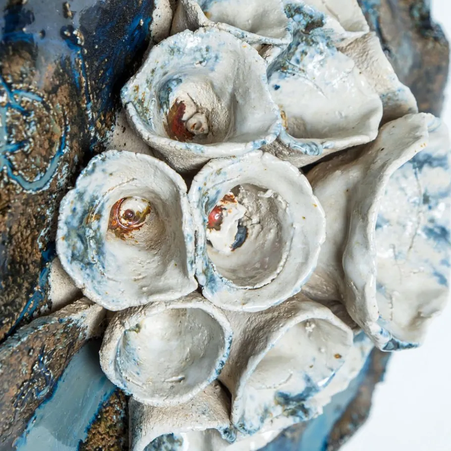 Pamono Vintage Danish Floral Ceramic Wall Light, 1970