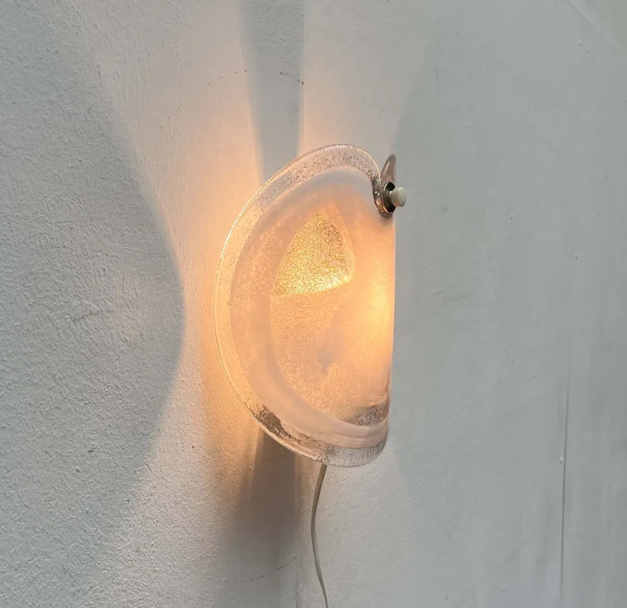 Best Pamono Vintage Danish Model Glasplattelampet Glass Sconce by Per Lütken for Holmegaard, 1970s