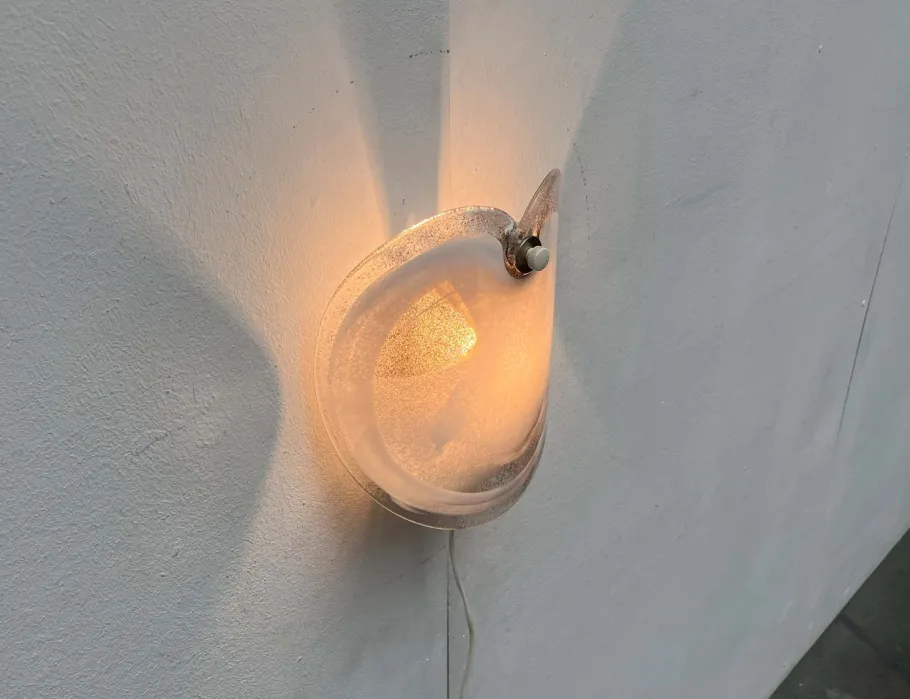 Best Pamono Vintage Danish Model Glasplattelampet Glass Sconce by Per Lütken for Holmegaard, 1970s