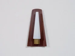Best Pamono Vintage Danish Teak, Brass and Opaline Glass Wall Lamp