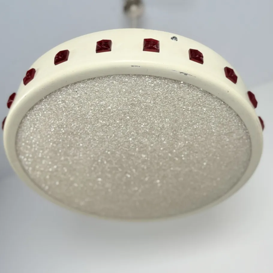 Clearance Pamono Vintage DDR UFO Lamp in White with Red Elements, 1970s