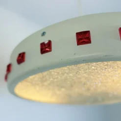 Clearance Pamono Vintage DDR UFO Lamp in White with Red Elements, 1970s