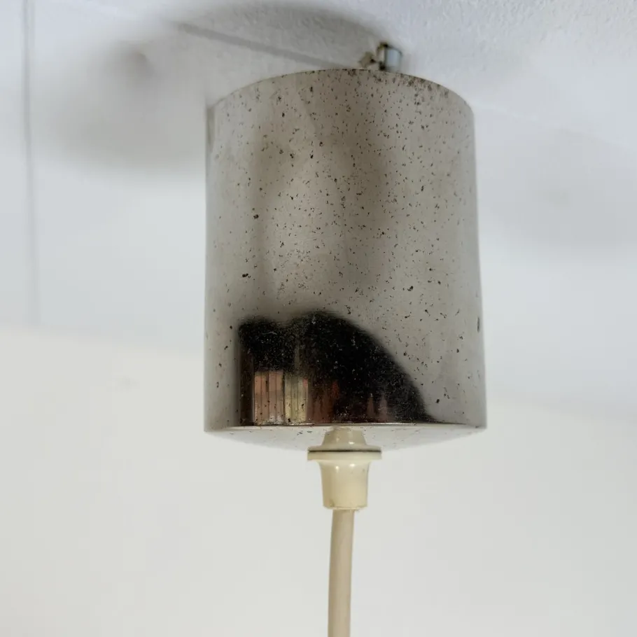 Clearance Pamono Vintage DDR UFO Lamp in White with Red Elements, 1970s