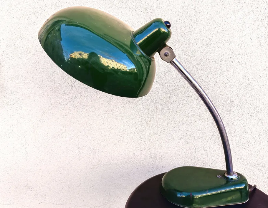 Outlet Pamono Vintage Desk Lamp in Green Enamel, 1950s