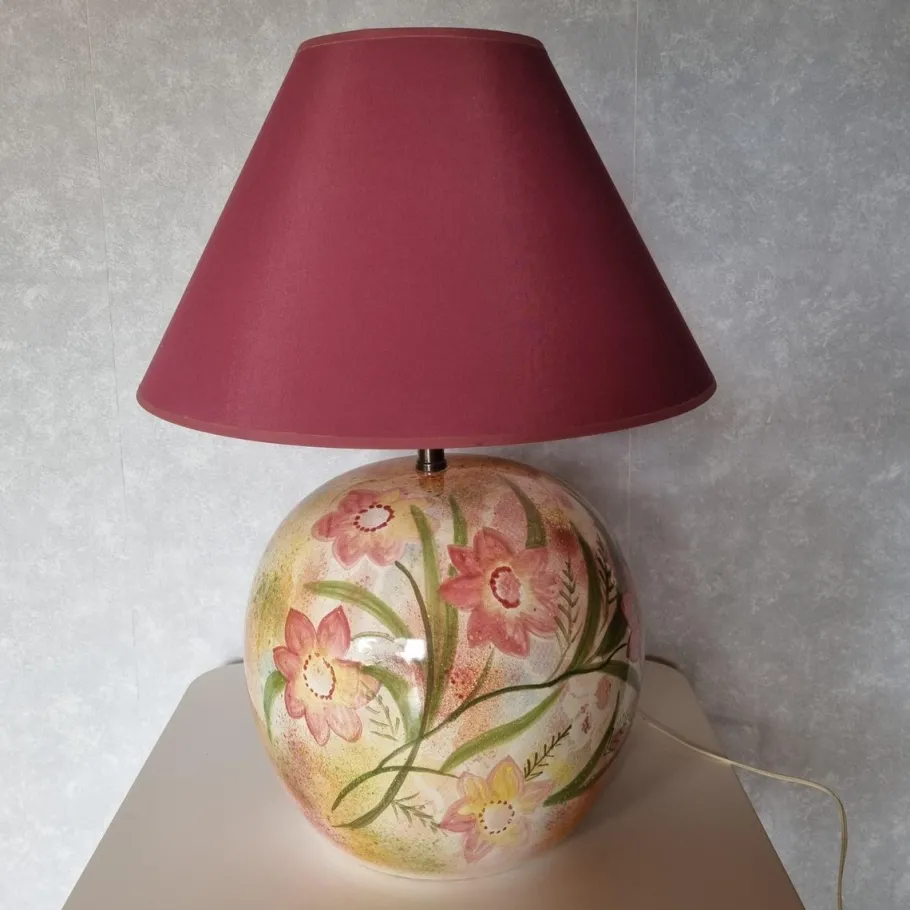 Outlet Pamono Vintage Desk Lamp with Floral Decorations, 1970s