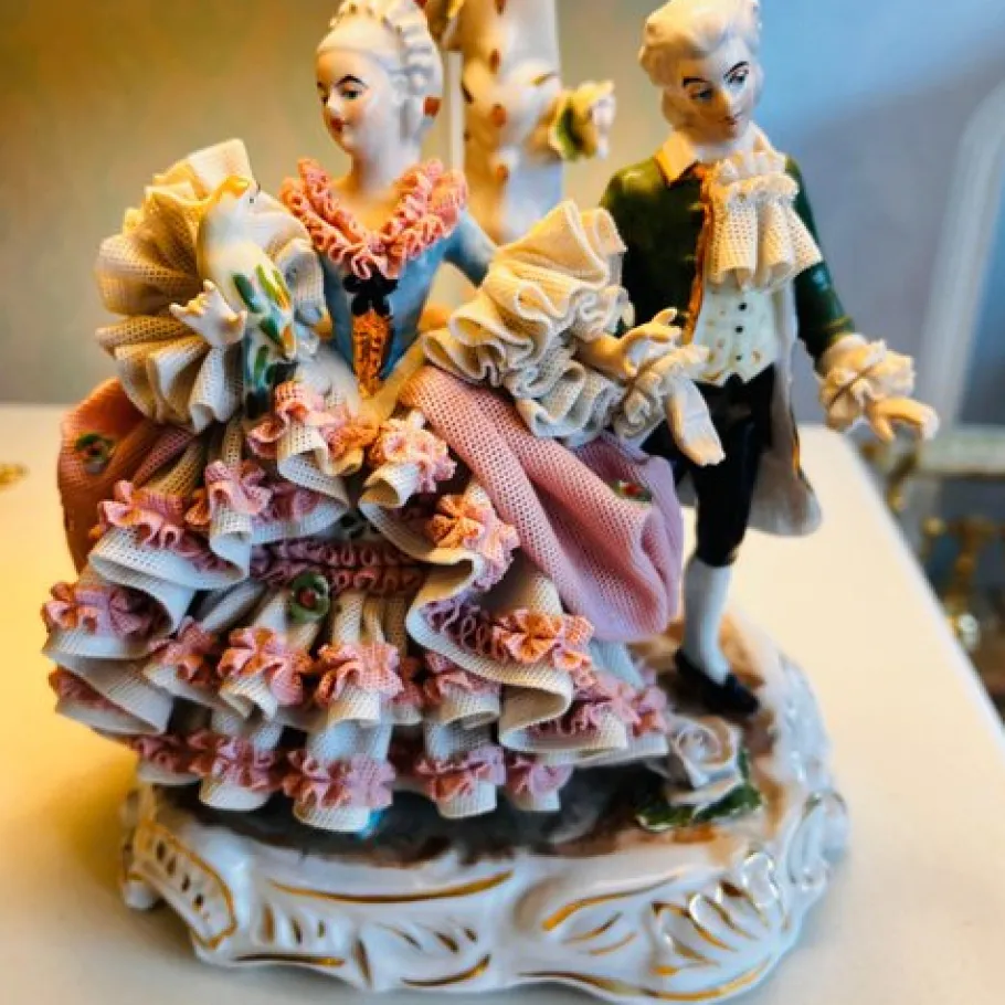 Outlet Pamono Vintage Dresden Porcelain Bedside Lamp, Dresden, Germany