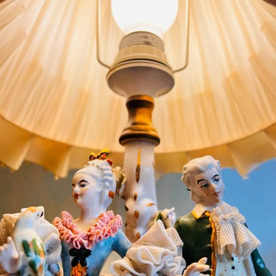 Outlet Pamono Vintage Dresden Porcelain Bedside Lamp, Dresden, Germany