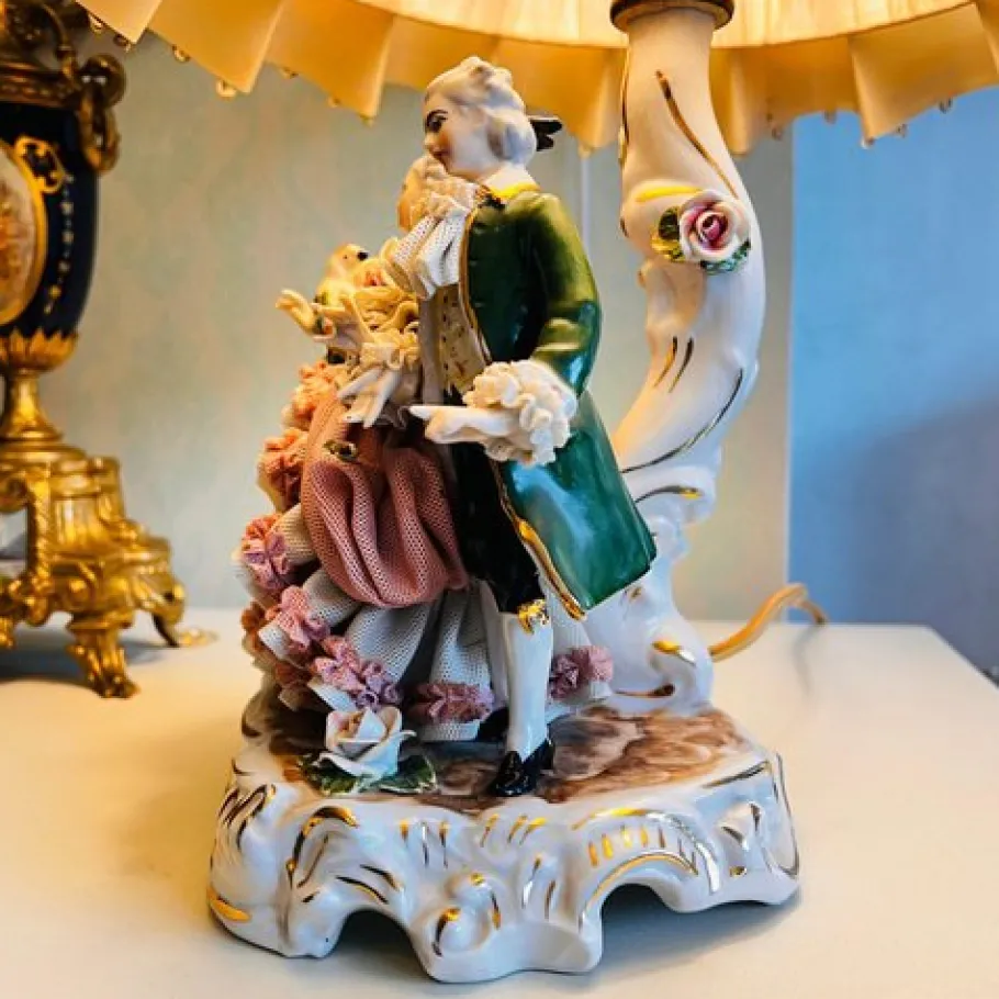 Outlet Pamono Vintage Dresden Porcelain Bedside Lamp, Dresden, Germany
