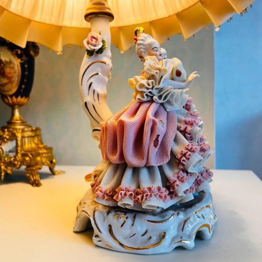 Outlet Pamono Vintage Dresden Porcelain Bedside Lamp, Dresden, Germany