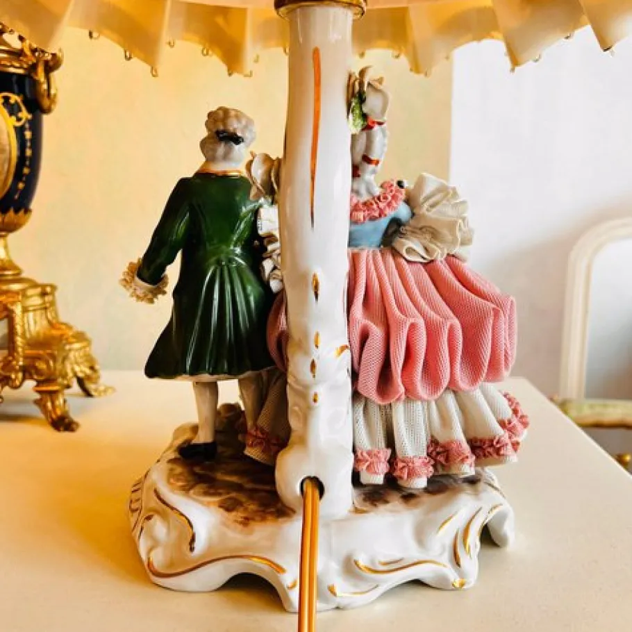 Outlet Pamono Vintage Dresden Porcelain Bedside Lamp, Dresden, Germany