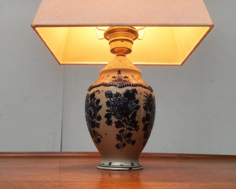 Pamono Vintage Dutch Delft Blue Table Lamp from Zenith, Gouda