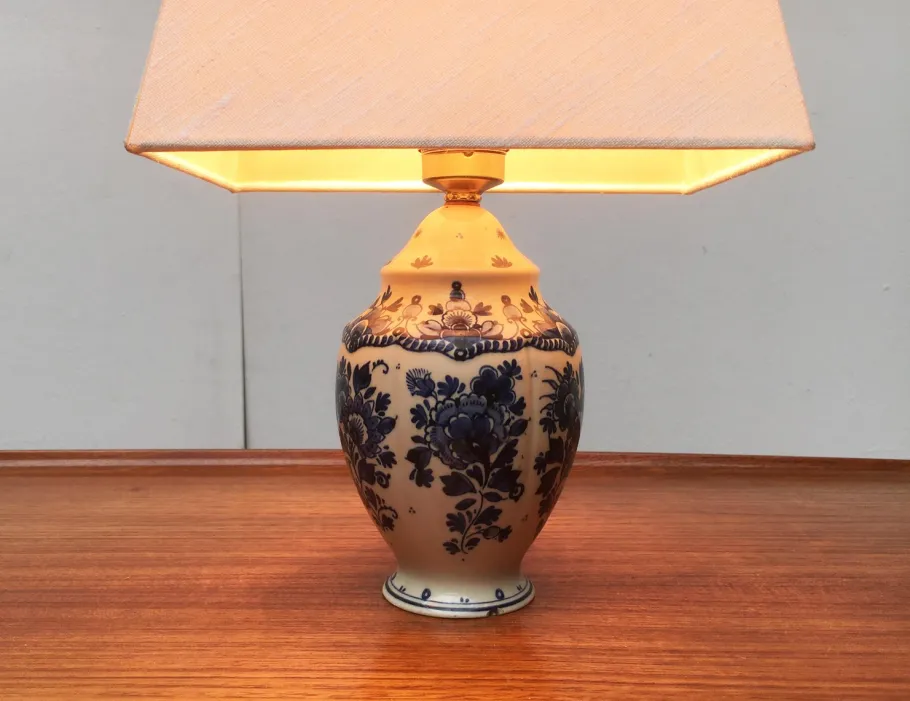 Pamono Vintage Dutch Delft Blue Table Lamp from Zenith, Gouda