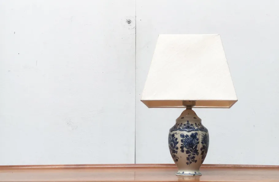 Pamono Vintage Dutch Delft Blue Table Lamp from Zenith, Gouda