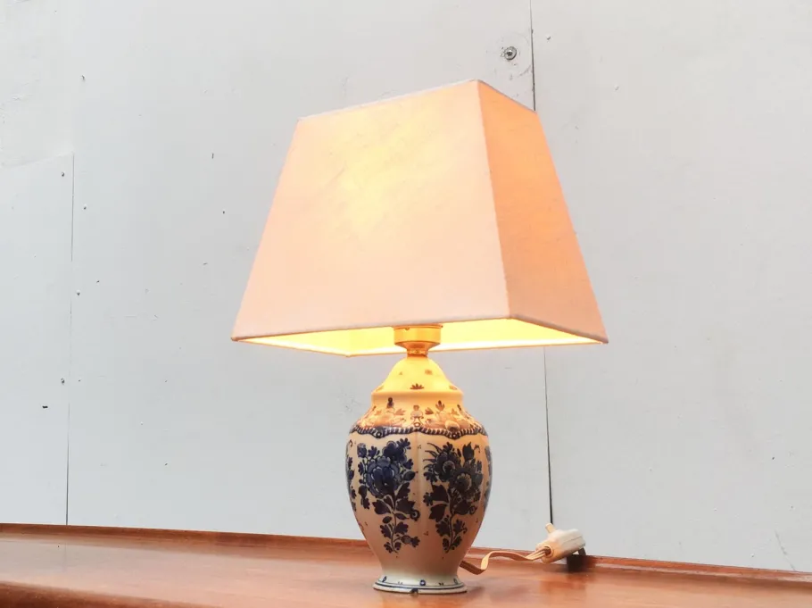 Pamono Vintage Dutch Delft Blue Table Lamp from Zenith, Gouda
