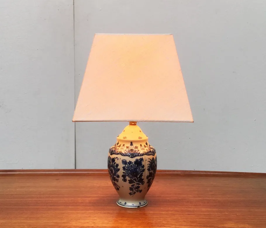 Pamono Vintage Dutch Delft Blue Table Lamp from Zenith, Gouda