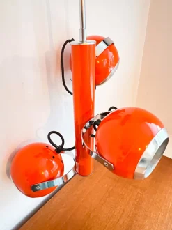 New Pamono Vintage Dutch Orange Ceiling Pendant Lamp with Swivel Spotlights by Herda, 1960s