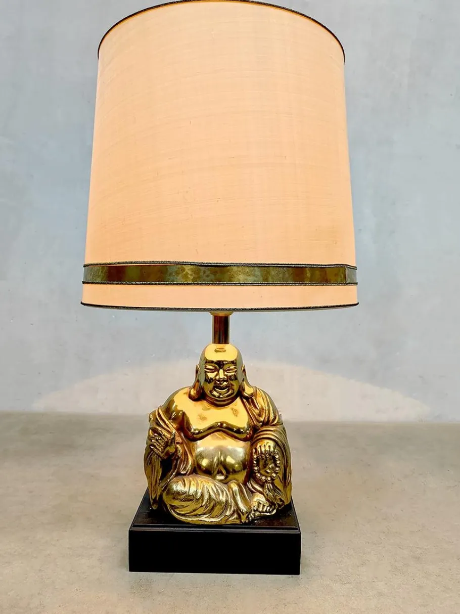 Sale Pamono Vintage Eclectic Brass Buddha Table Lamp, 1960s