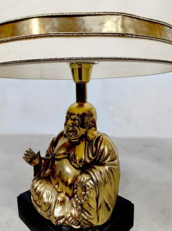 Sale Pamono Vintage Eclectic Brass Buddha Table Lamp, 1960s