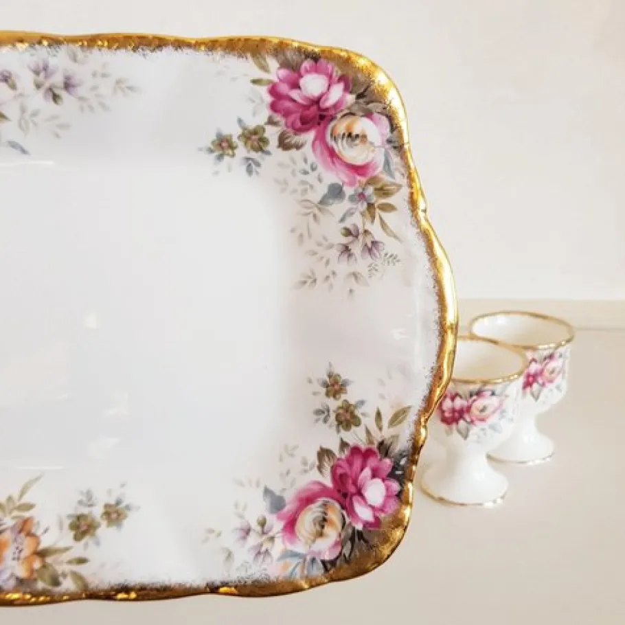 Best Pamono Vintage Egg Cups and Under Plate Queen Anne, England