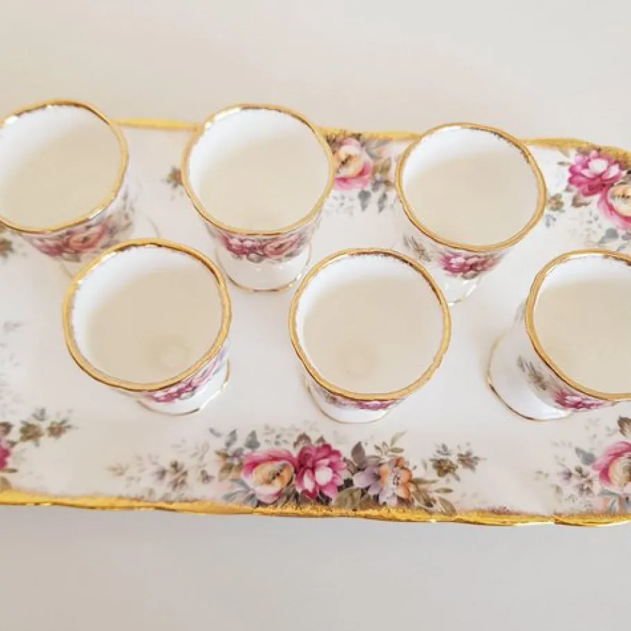 Best Pamono Vintage Egg Cups and Under Plate Queen Anne, England