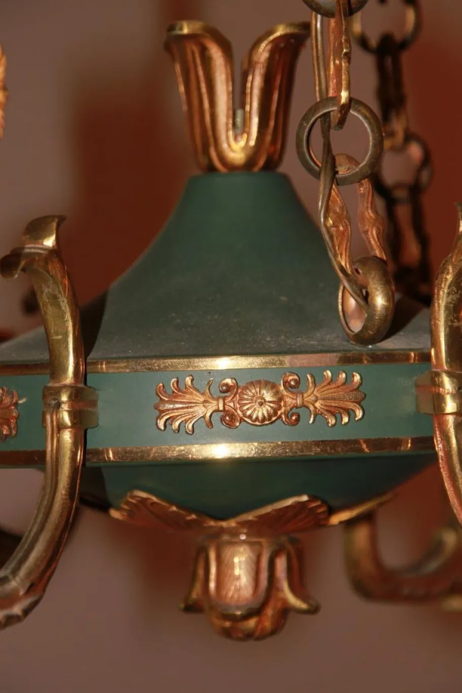 Best Pamono Vintage Empire Style Bronze Chandelier