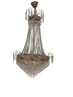 Sale Pamono Vintage Empire Style Crystal Chandelier with Gilt Frame