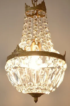 Clearance Pamono Vintage Empire Style Italian Crystal Chandelier, 1950s