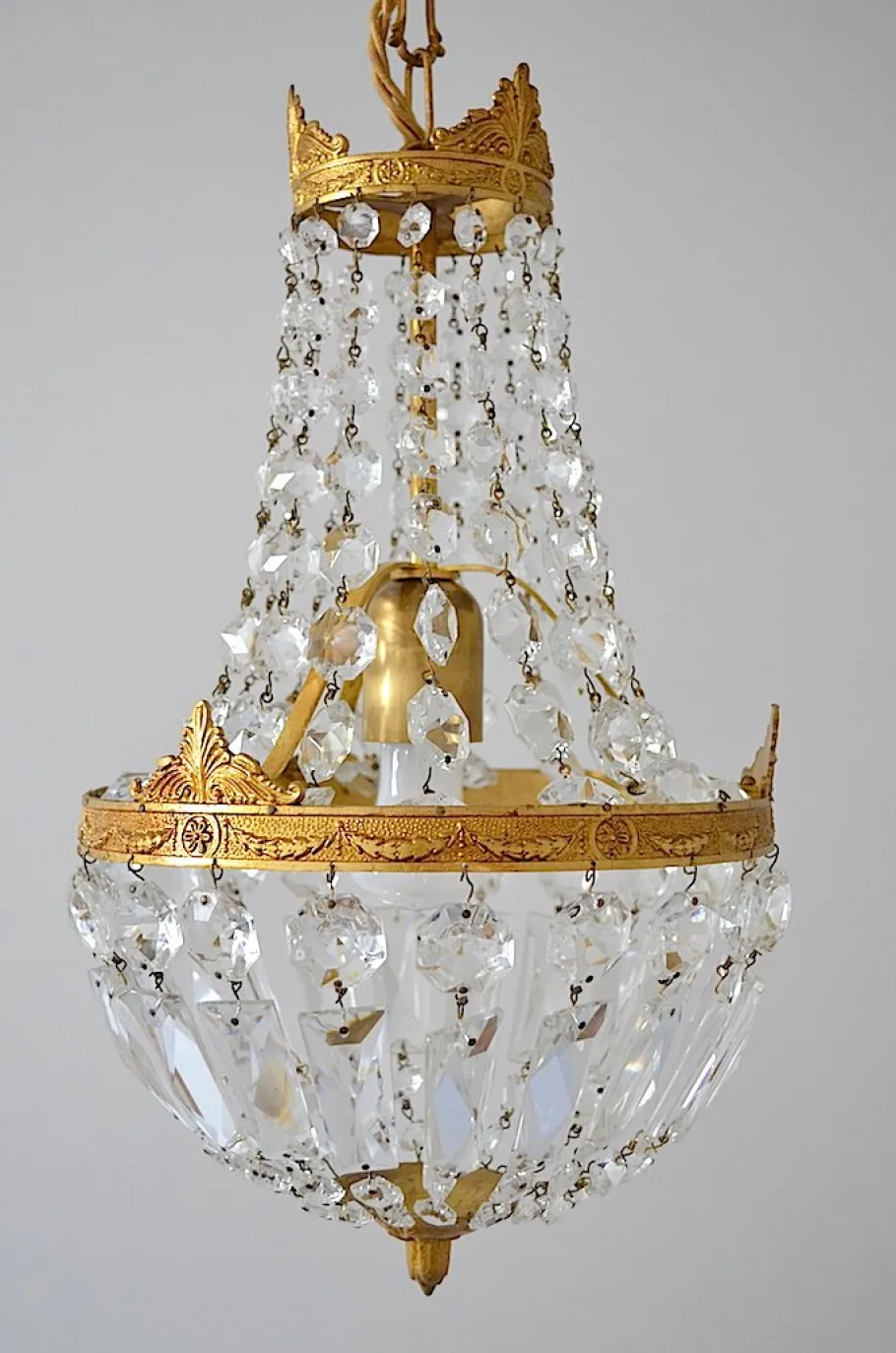 Clearance Pamono Vintage Empire Style Italian Crystal Chandelier, 1950s