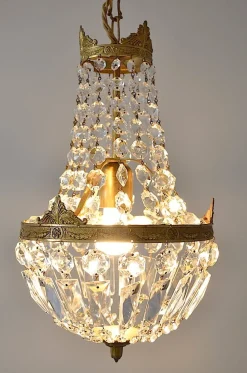 Clearance Pamono Vintage Empire Style Italian Crystal Chandelier, 1950s
