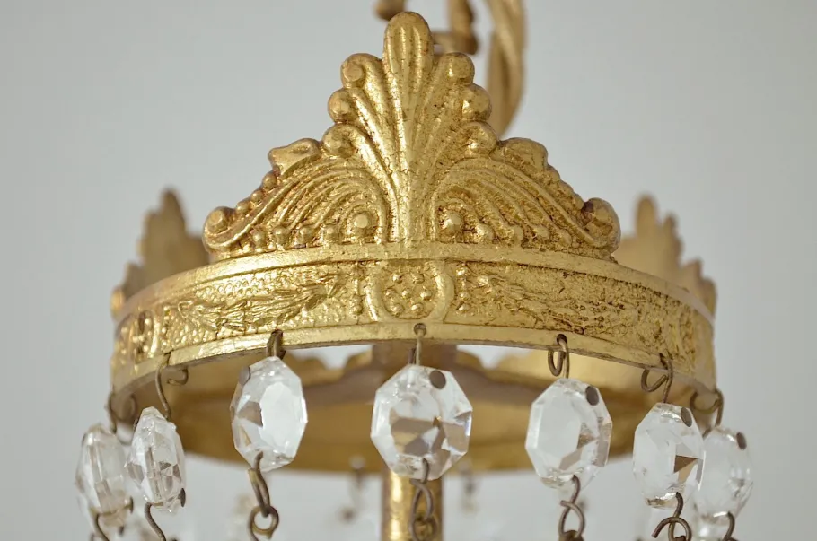 Clearance Pamono Vintage Empire Style Italian Crystal Chandelier, 1950s