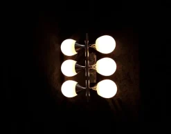 Sale Pamono Vintage 6-Flame Wall Lamp with a Chrome-Plated Metal Frame, 1970s