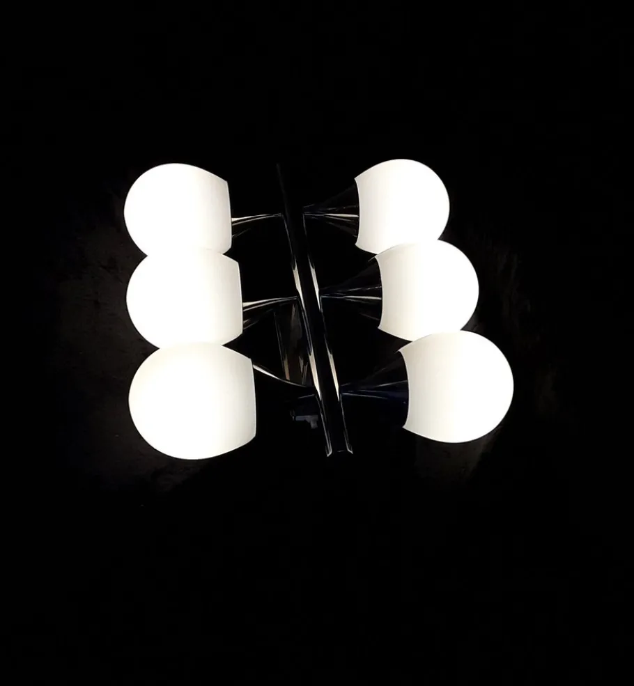 Sale Pamono Vintage 6-Flame Wall Lamp with a Chrome-Plated Metal Frame, 1970s