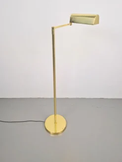 New Pamono Vintage Floor Lamp in Brass by George Hansen for Metalarte, 1960s