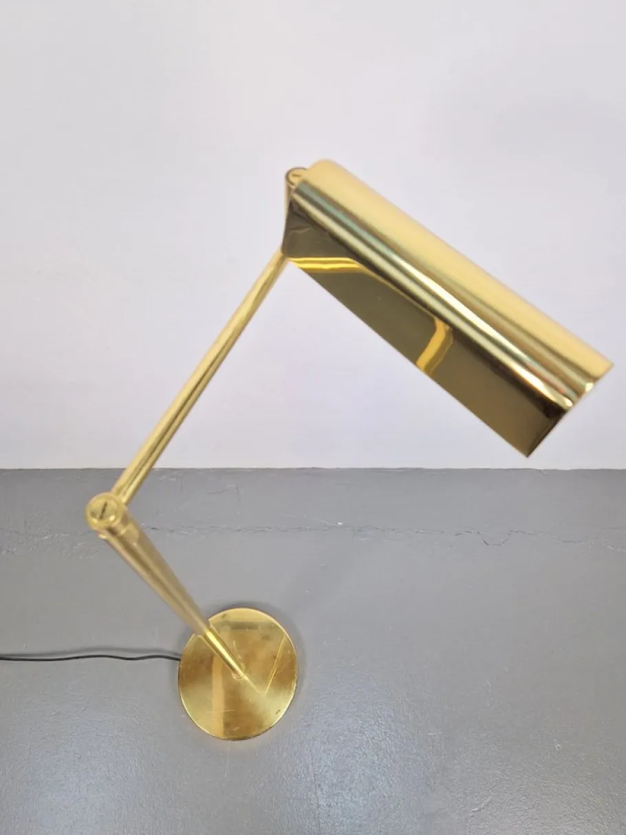 New Pamono Vintage Floor Lamp in Brass by George Hansen for Metalarte, 1960s