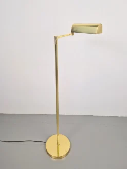 New Pamono Vintage Floor Lamp in Brass by George Hansen for Metalarte, 1960s