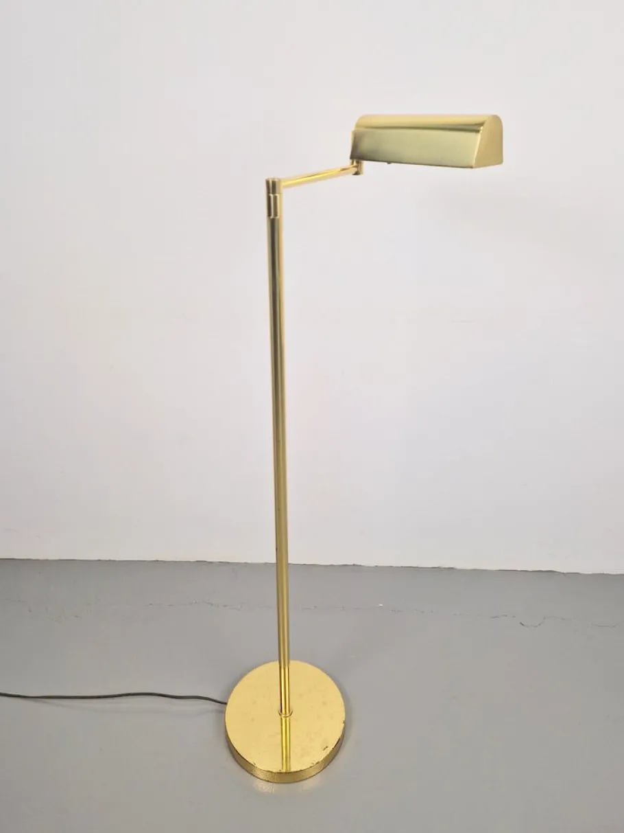 New Pamono Vintage Floor Lamp in Brass by George Hansen for Metalarte, 1960s